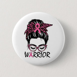 Brustkrebs tragen rosa Krieger Button
