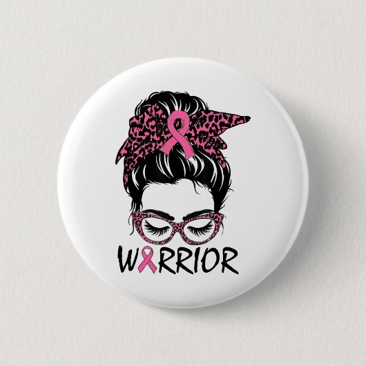 Brustkrebs tragen rosa Krieger Button (Vorderseite)