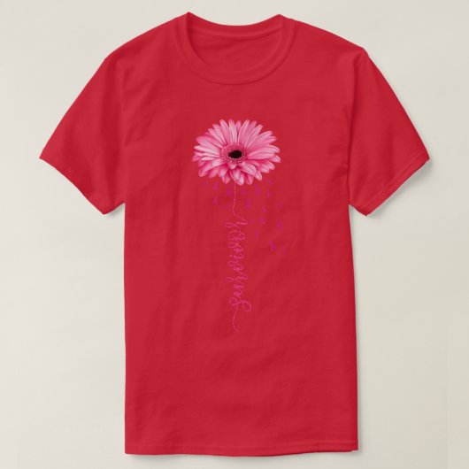 Brustkrebs Überleben Blume Ribbon Brustkrebs T-Shirt (Design vorne)