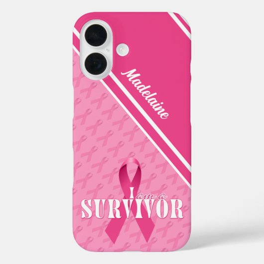 Brustkrebs-Überleben Custom Pink Ribbon Case-Mate iPhone Hülle (Rückseite)