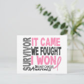 Brustkrebs Überleben Es kam, dass wir kämpften ich Postkarte (Stehend Vorderseite)