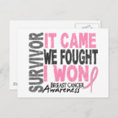 Brustkrebs Überleben Es kam, dass wir kämpften ich Postkarte (Vorne/Hinten)