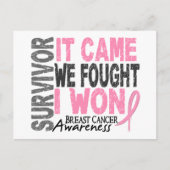 Brustkrebs Überleben Es kam, dass wir kämpften ich Postkarte (Vorderseite)