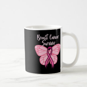 Brustkrebs-Überleben Krebs kämpfen Krieger rosa Kaffeetasse