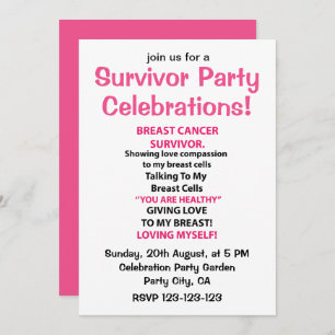 Brustkrebs-Überleben Party-Feier Einladung