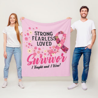 Brustkrebs-Überleben Starke Furchtlos geliebt Fleecedecke