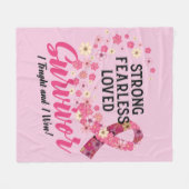 Brustkrebs-Überleben Starke Furchtlos geliebt Fleecedecke (Vorderseite (Horizontal))