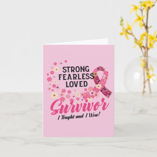 Brustkrebs-Überleben Starke Furchtlos geliebt Karte (Gelbe Blume)