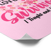 Brustkrebs-Überleben Starke Furchtlos geliebt Poster (Ecke)