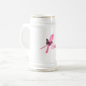 Brustkrebs-Überlebend-Band Bierglas (Vorderseite Links)