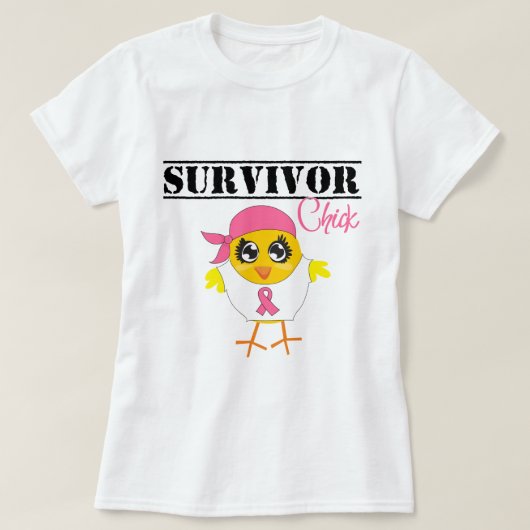 Brustkrebs-Überlebend-Küken T-Shirt (Design vorne)