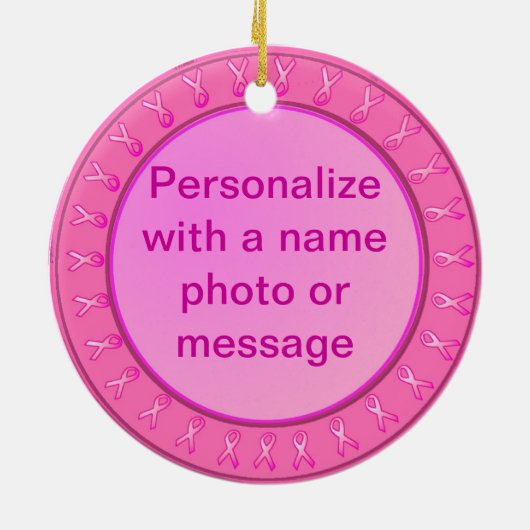 Brustkrebs-Überlebend-Preis Keramik Ornament (Hinten)