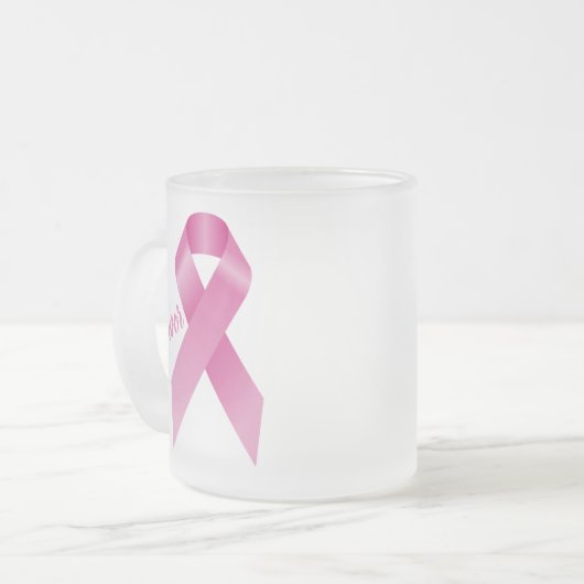Brustkrebs-Überlebend-Tasse Mattglastasse (Vorderseite Links)