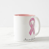 Brustkrebs-Überlebend-Tasse Zweifarbige Tasse (VorderseiteRechts)
