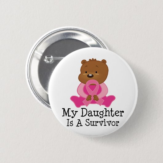 Brustkrebs-Überlebend-Tochter Button (Vorne & Hinten)