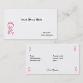 Brustkrebs-Überlebend-Visitenkarte Visitenkarte (Vorne/Hinten)