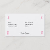 Brustkrebs-Überlebend-Visitenkarte Visitenkarte (Rückseite)