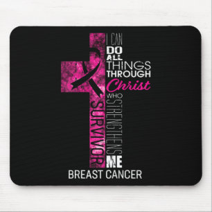 Brustkrebs-Überlebende geben Frauen Christlich ros Mousepad