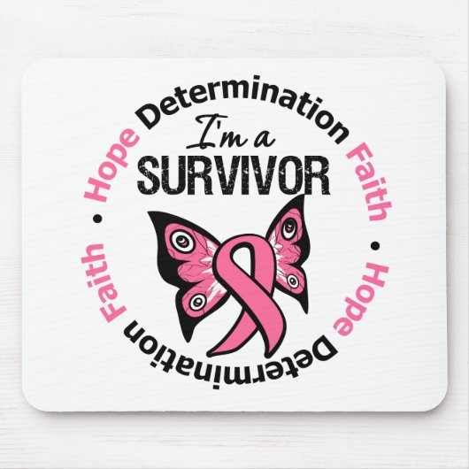 Brustkrebs Überlebende Hoffnung Entschlossenheit G Mousepad (Vorne)