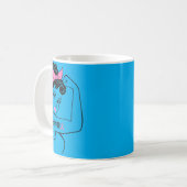 Brustkrebs-Überlebende Rosie Riveter nk Bewusstsei Kaffeetasse (Vorderseite Links)