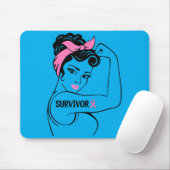 Brustkrebs-Überlebende Rosie Riveter nk Bewusstsei Mousepad (Mit Mouse)