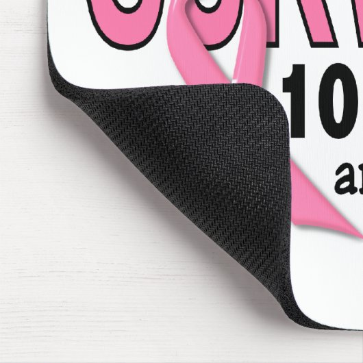 BRUSTKREBS-ÜBERLEBENDER 10 Jahre u. Zählung Mousepad (Ecke)