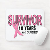 BRUSTKREBS-ÜBERLEBENDER 10 Jahre u. Zählung Mousepad (Mit Mouse)