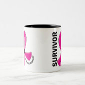 Brustkrebs-Überlebender 12 Zweifarbige Tasse (Mittel)