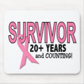 BRUSTKREBS-ÜBERLEBENDER 20+ Jahre u. Zählung Mousepad (Vorne)