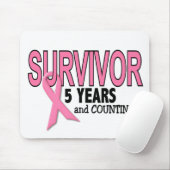 BRUSTKREBS-ÜBERLEBENDER 5 Jahre u. Zählung Mousepad (Mit Mouse)