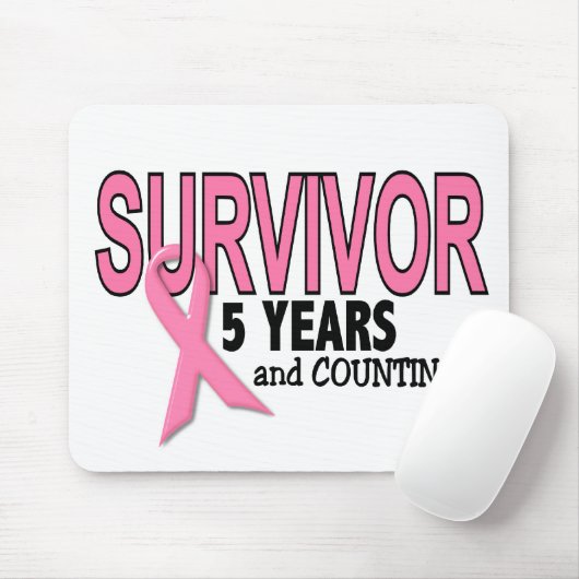 BRUSTKREBS-ÜBERLEBENDER 5 Jahre u. Zählung Mousepad (Mit Mouse)