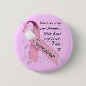 Brustkrebs-Überlebender Button (Vorderseite)