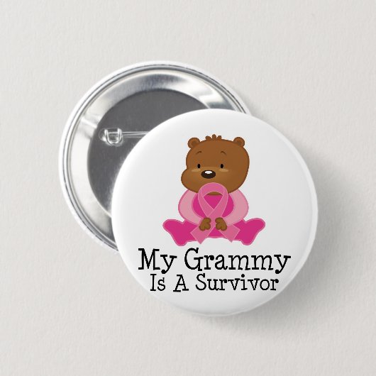 Brustkrebs-Überlebender Grammy Button (Vorne & Hinten)