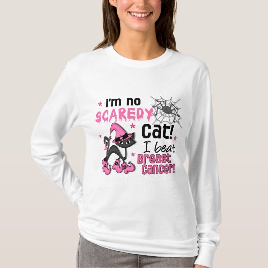 Brustkrebs-Überlebender Halloweens 2 T-Shirt (Vorderseite)