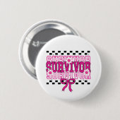 Brustkrebs-Überlebender Rosa Button (Vorne & Hinten)