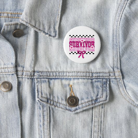 Brustkrebs-Überlebender Rosa Button (Beispiel)
