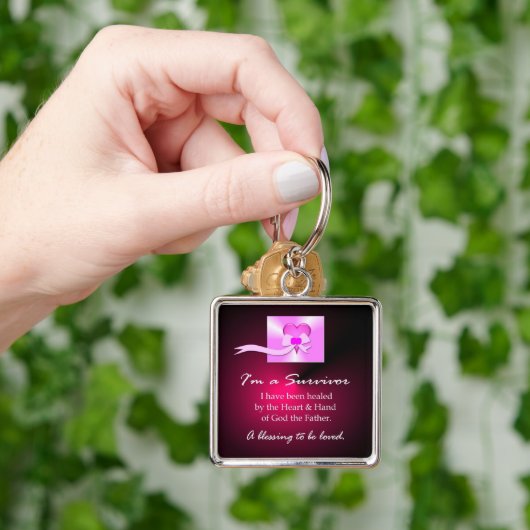 Brustkrebs-Überlebender Schlüsselanhänger (Hand)