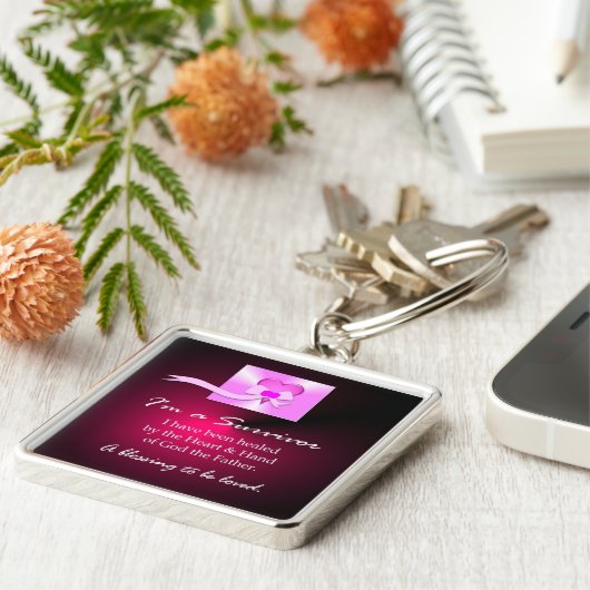 Brustkrebs-Überlebender Schlüsselanhänger (Seite)