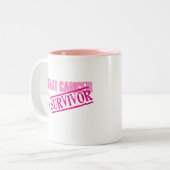 Brustkrebs-Überlebender Zweifarbige Tasse (Vorderseite Links)