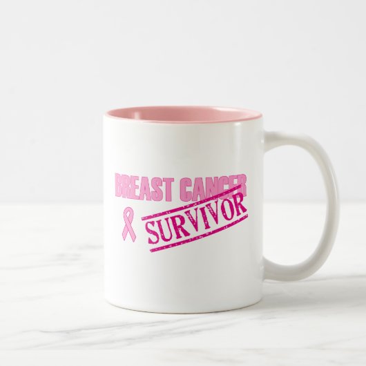 Brustkrebs-Überlebender Zweifarbige Tasse (Rechts)