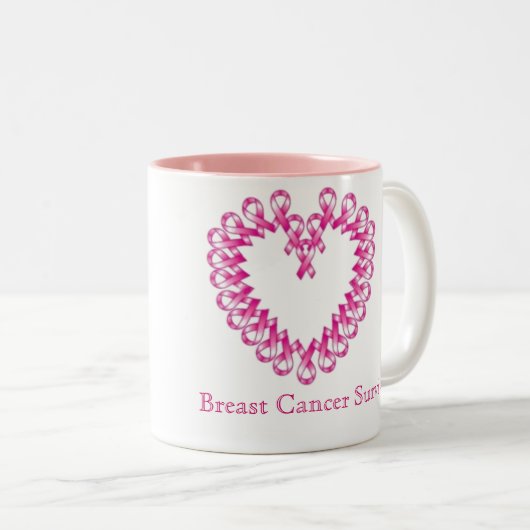 Brustkrebs-Überlebender Zweifarbige Tasse (VorderseiteRechts)