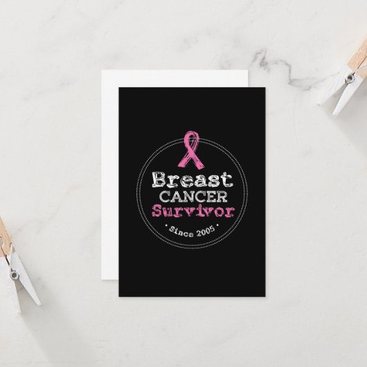 Brustkrebs - Überlebenserwartung seit 2005 Karte (Vorderseite/Rückseite Beispiel)