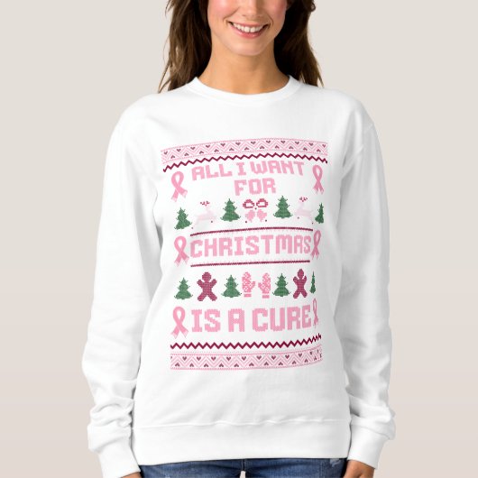 Brustkrebs Ugly Christmas Sweater, Geschenk Sweatshirt (Vorderseite)