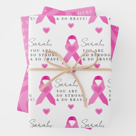 Brustkrebs-Umschlagpapier Geschenkpapier Set (Beispiel)