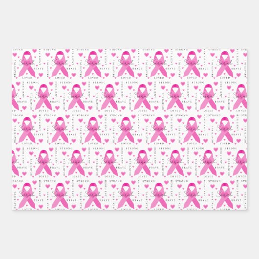 Brustkrebs-Umschlagpapier Geschenkpapier Set (Vorderseite 3)