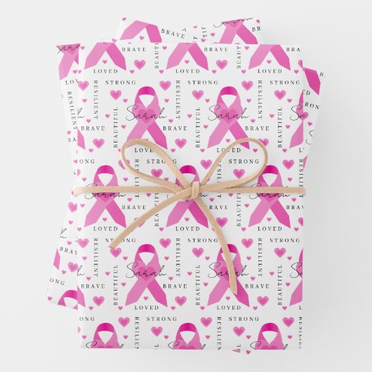 Brustkrebs-Umschlagpapier Geschenkpapier Set (Beispiel)