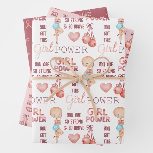 Brustkrebs-Umschlagpapier Geschenkpapier Set (Beispiel)