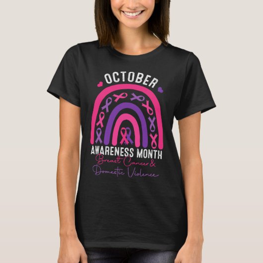Brustkrebs und Gewalt T-Shirt (Vorderseite)