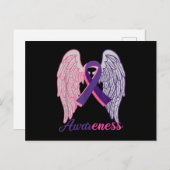 Brustkrebs und häusliche Gewalt Ankündigungspostkarte (Vorne/Hinten)