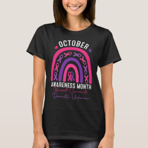 Brustkrebs- und Häusliche Gewalt-Bewusstseinsmon T-Shirt